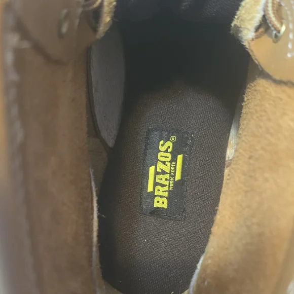 Brazos Work Force Men's Brown Leather Boots Sz 7.5 - Picture 9 of 13